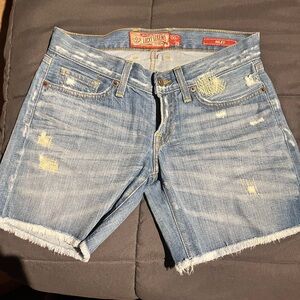 Lucky Brand Light Blue Ripped Jean Shorts